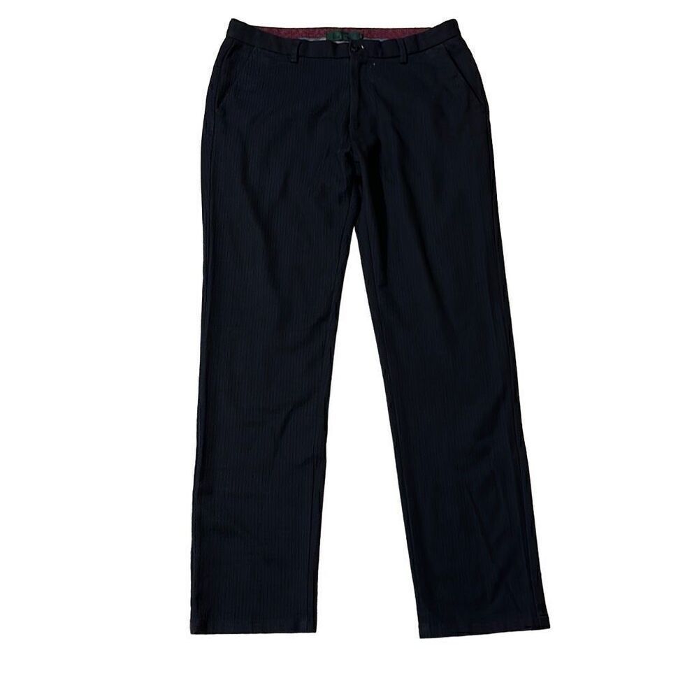 Vermont Milan Mens Navy Blue Slacks Trousers Pockets Dress Pants Size 32